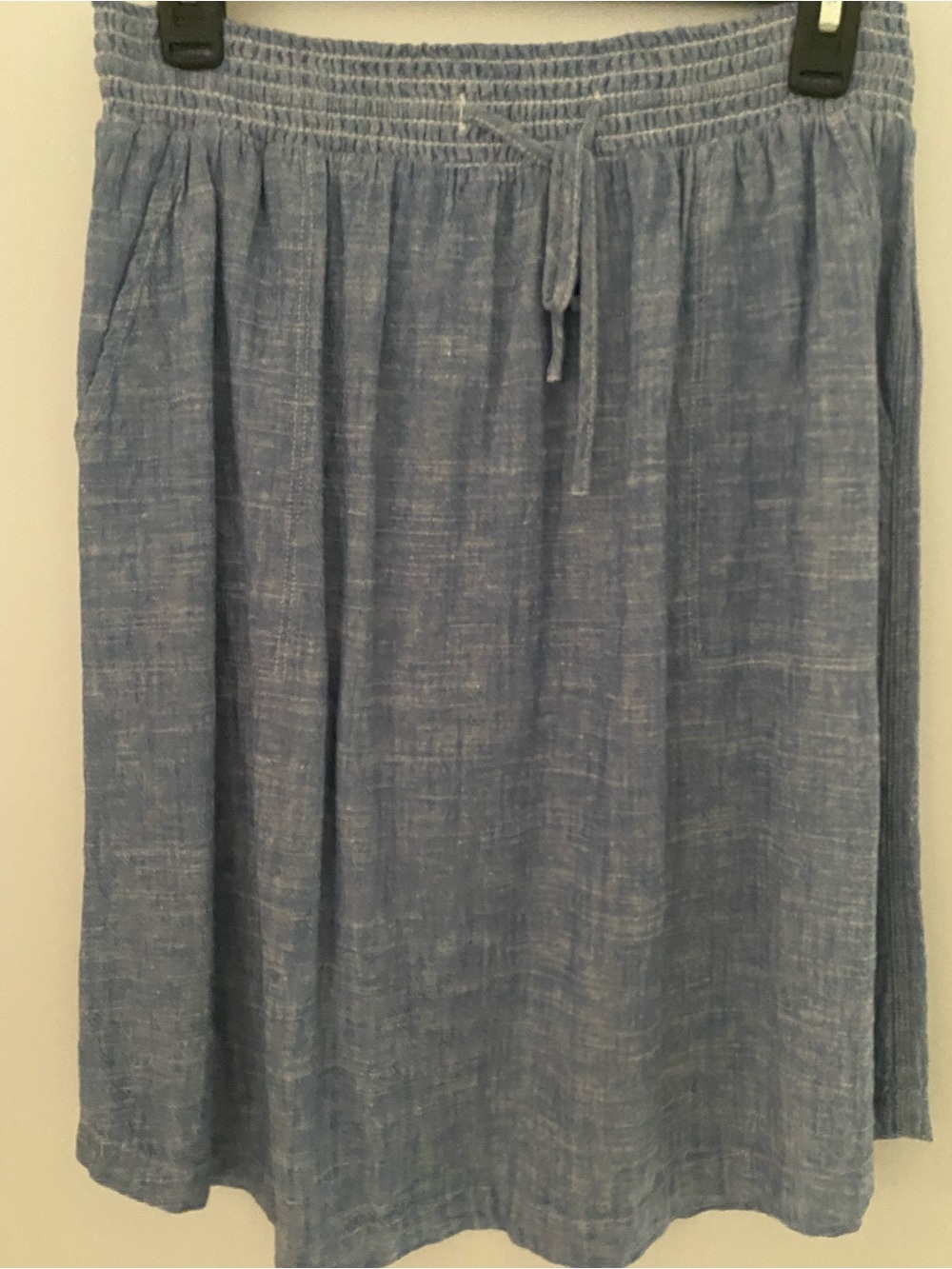Westbound Chambray Blue Drawstring Skirt